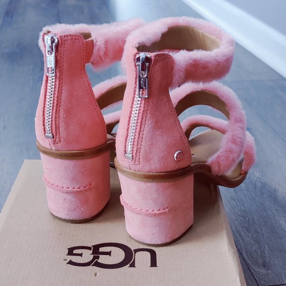 UGG Unique & Adorable Sandals Sheepskin Fur - Picture 4 of 9